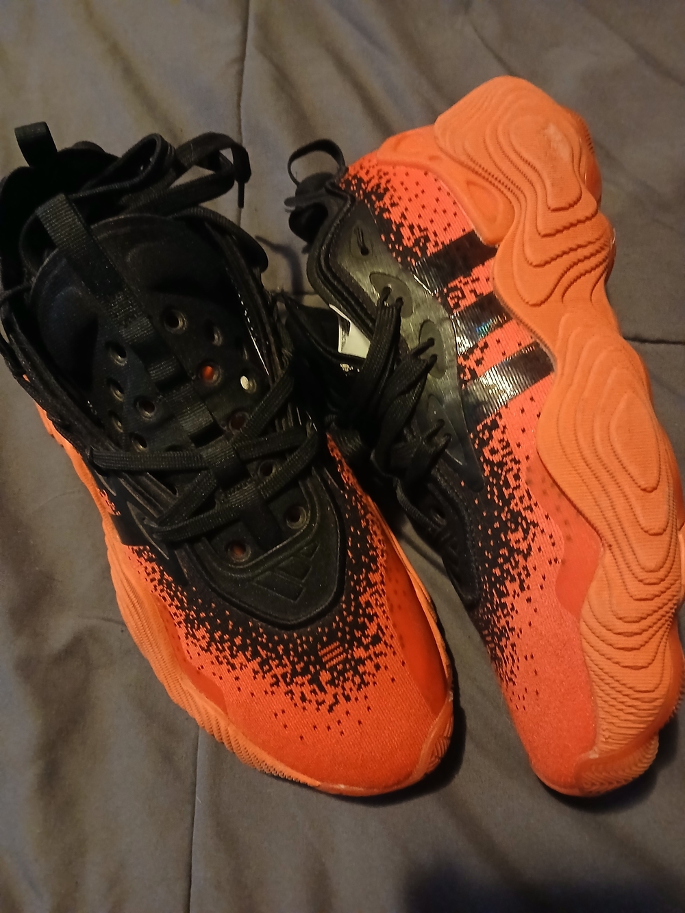adidas Kids Orange and Black Gradient Sneakers